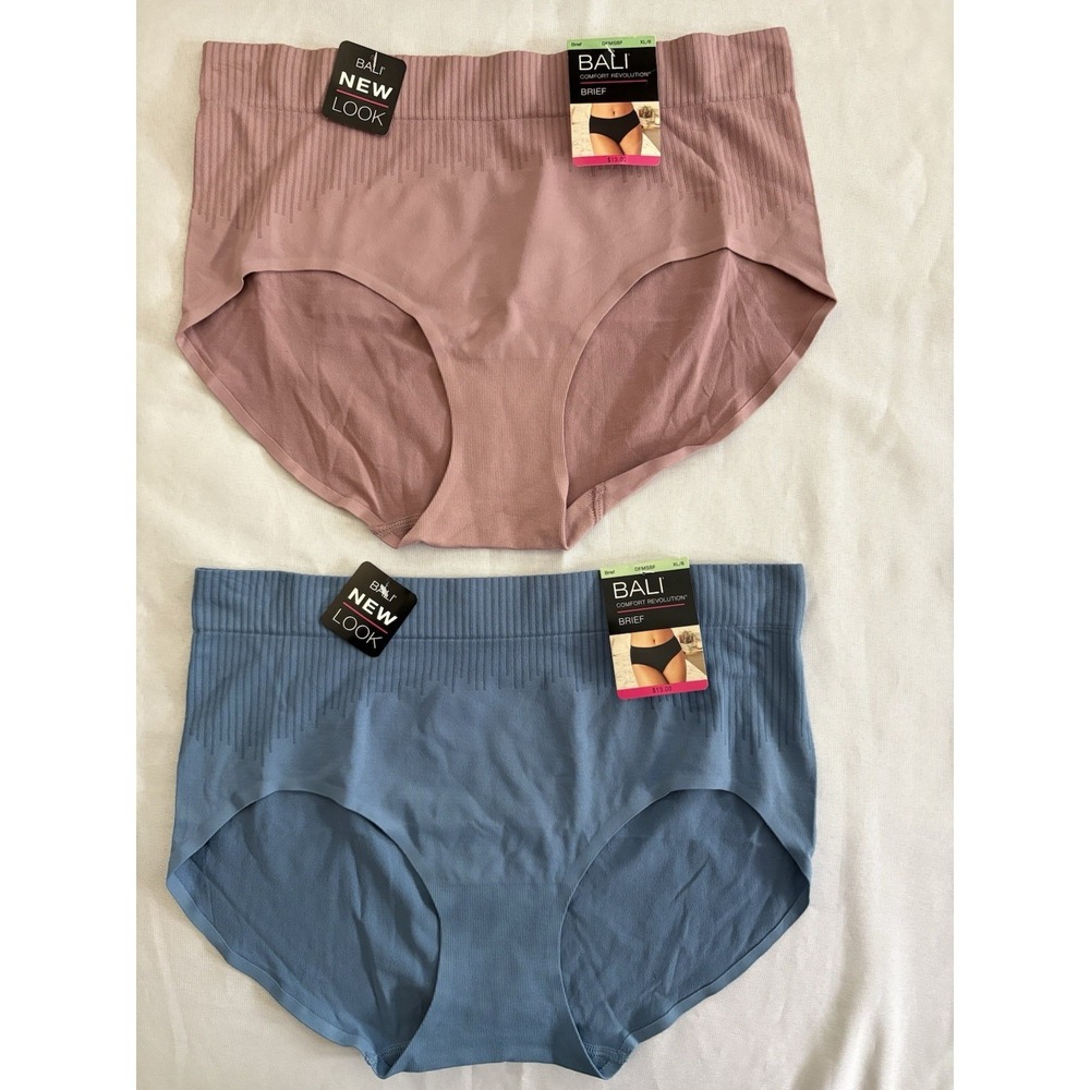 NEW Bali Comfort Revolution Modern Seamless Brief Panty 2 Pair Xlarge 8 DFMSBF